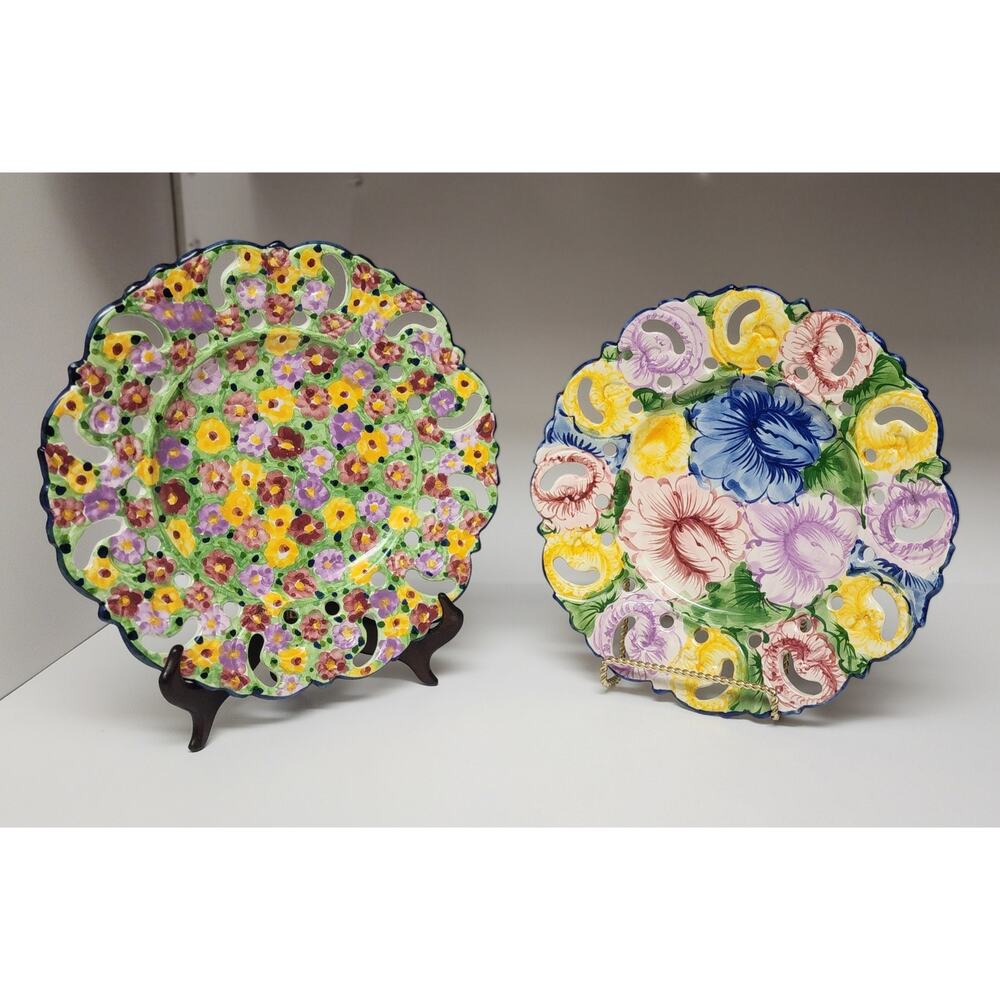 Vestal Alcobaca Portugal Hand Painted Floral Decorative Bowls No. 965
